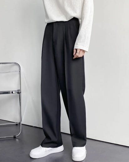 Old Money Paris Wide Fit Pantalon: Relaxed Tailoring, Cotton Blend, Pockets