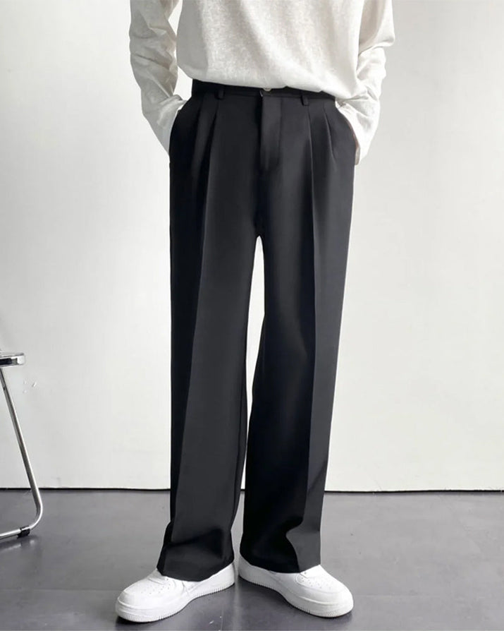Old Money Paris Wide Fit Pantalon: Relaxed Tailoring, Cotton Blend, Pockets