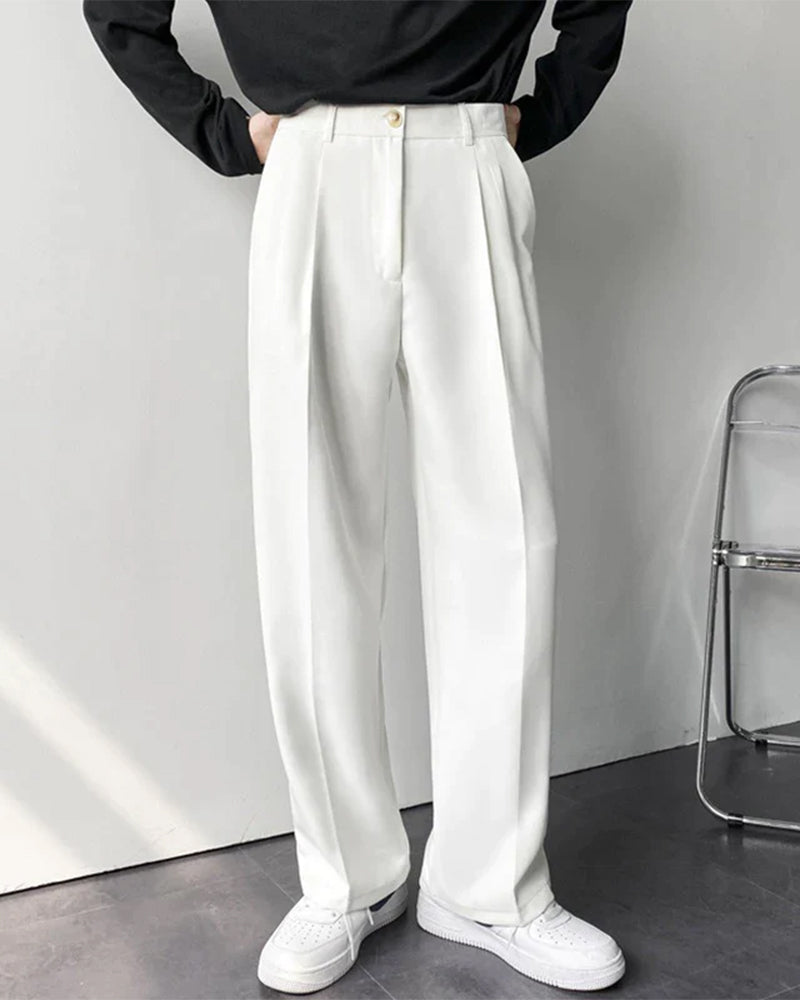 Old Money Paris Wide Fit Pantalon: Relaxed Tailoring, Cotton Blend, Pockets