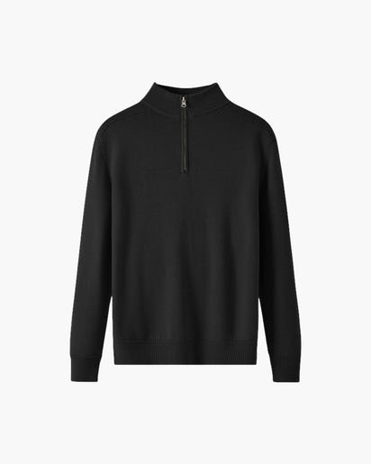 Luxurious 100% Merino Wool Half-Zip Sweater: Warm, Soft, Breathable, Classic Men's Pullover