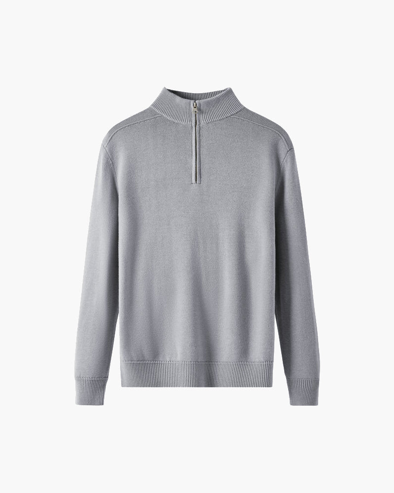 Luxurious 100% Merino Wool Half-Zip Sweater: Warm, Soft, Breathable, Classic Men's Pullover