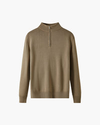Luxurious 100% Merino Wool Half-Zip Sweater: Warm, Soft, Breathable, Classic Men's Pullover