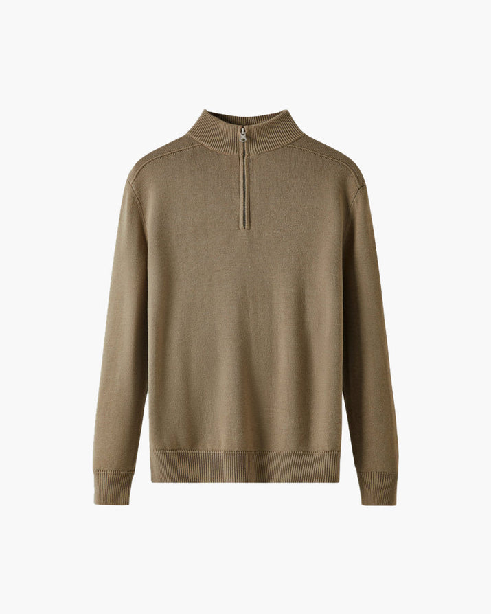 Luxurious 100% Merino Wool Half-Zip Sweater: Warm, Soft, Breathable, Classic Men's Pullover