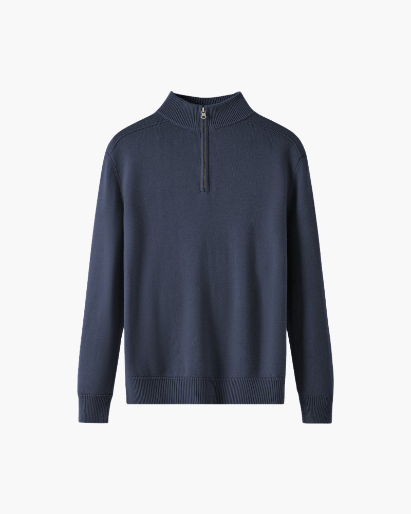 Luxurious 100% Merino Wool Half-Zip Sweater: Warm, Soft, Breathable, Classic Men's Pullover